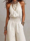 Elegant Halter Neck Wide-Leg Jumpsuit  Style Ratio
