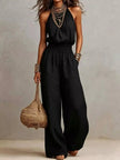 Elegant Halter Neck Wide-Leg Jumpsuit  Style Ratio