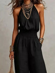 Elegant Halter Neck Wide-Leg Jumpsuit  Style Ratio