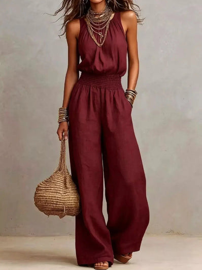 Elegant Halter Neck Wide-Leg Jumpsuit  Style Ratio