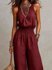 Elegant Halter Neck Wide-Leg Jumpsuit  Style Ratio