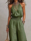 Elegant Halter Neck Wide-Leg Jumpsuit  Style Ratio