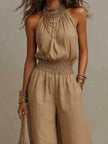 Elegant Halter Neck Wide-Leg Jumpsuit  Style Ratio