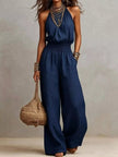 Elegant Halter Neck Wide-Leg Jumpsuit  Style Ratio