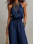 Elegant Halter Neck Wide-Leg Jumpsuit  Style Ratio