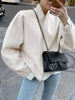 Elegant Stand Collar Open Front Outerwear  Style Ratio