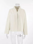 Elegant Stand Collar Open Front Outerwear  Style Ratio