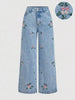 Embroidered Wide Leg Jeans  Style Ratio