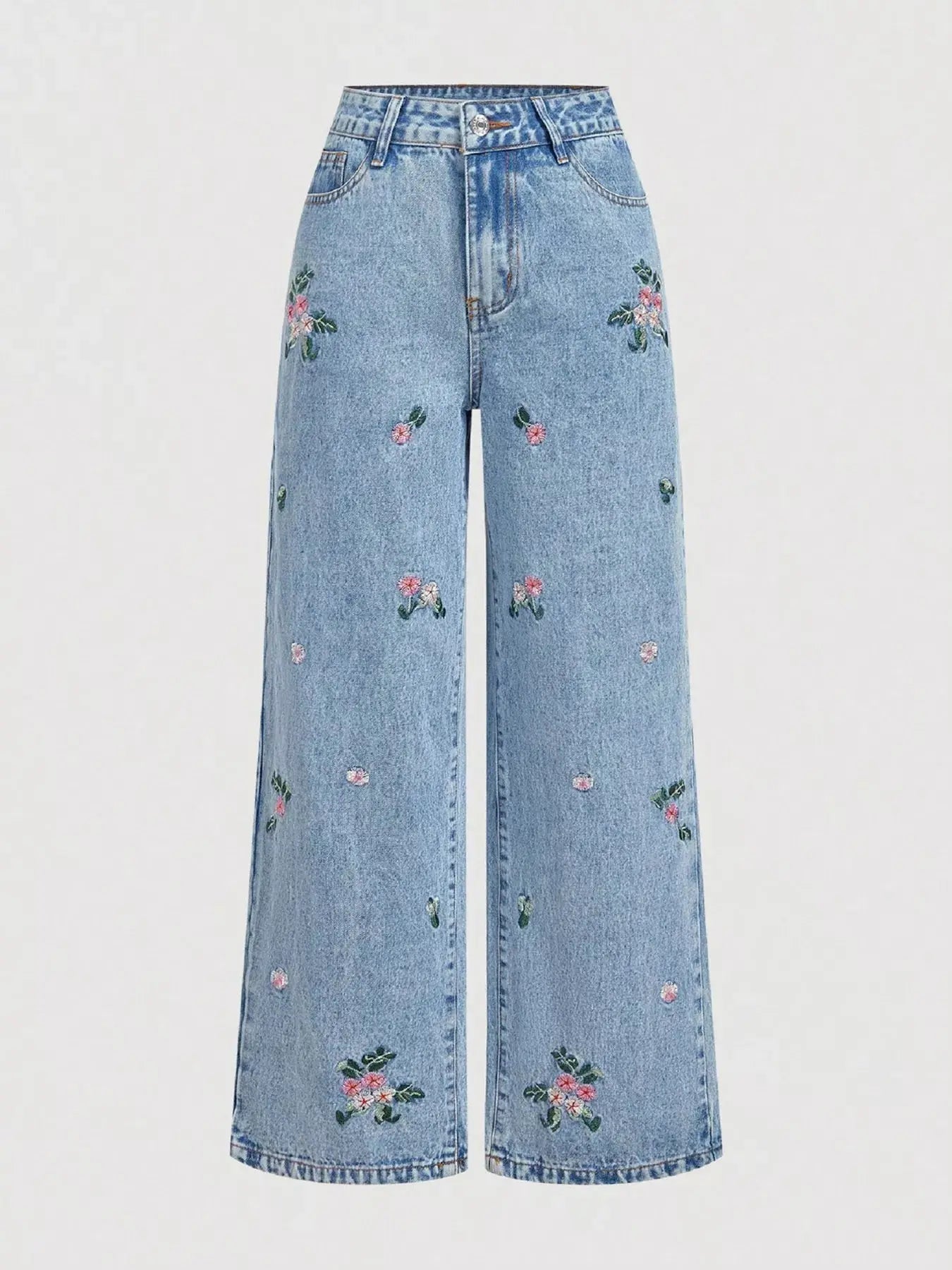 Embroidered Wide Leg Jeans  Style Ratio