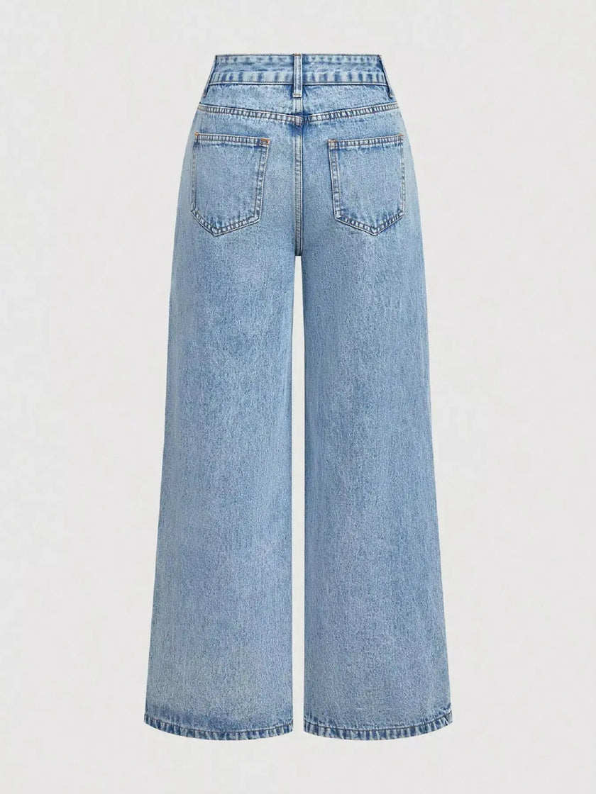 Embroidered Wide Leg Jeans  Style Ratio