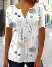 Short Sleeve Buttoned Blouse  Style Ratio