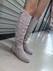 Low Heel Side Zipper Knee Boots  Style Ratio