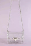 Fame Clear Studded Crossbody Stadium Bag With Chain Strap  Style Ratio