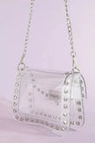 Fame Clear Studded Crossbody Stadium Bag With Chain Strap  Style Ratio