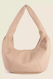 Fame Panel Stitch Crescent Leather Shoulder Bag  Style Ratio