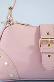 Fame Studded Saffiano Buckle Strap Shoulder Bag  Style Ratio