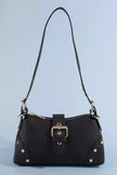 Fame Studded Saffiano Buckle Strap Shoulder Bag  Style Ratio