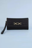 Fame Vegan Leather Chain Buckle Wristlet Wallet  Style Ratio