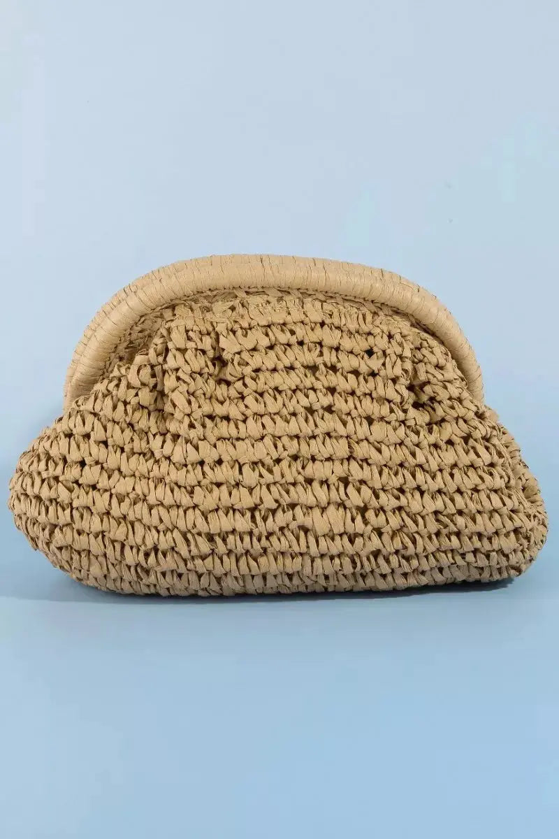 Fame Woven Raffia Frame Shoulder Bag  Style Ratio