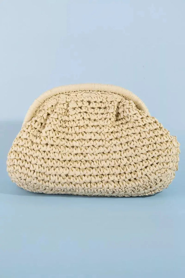 Fame Woven Raffia Frame Shoulder Bag  Style Ratio