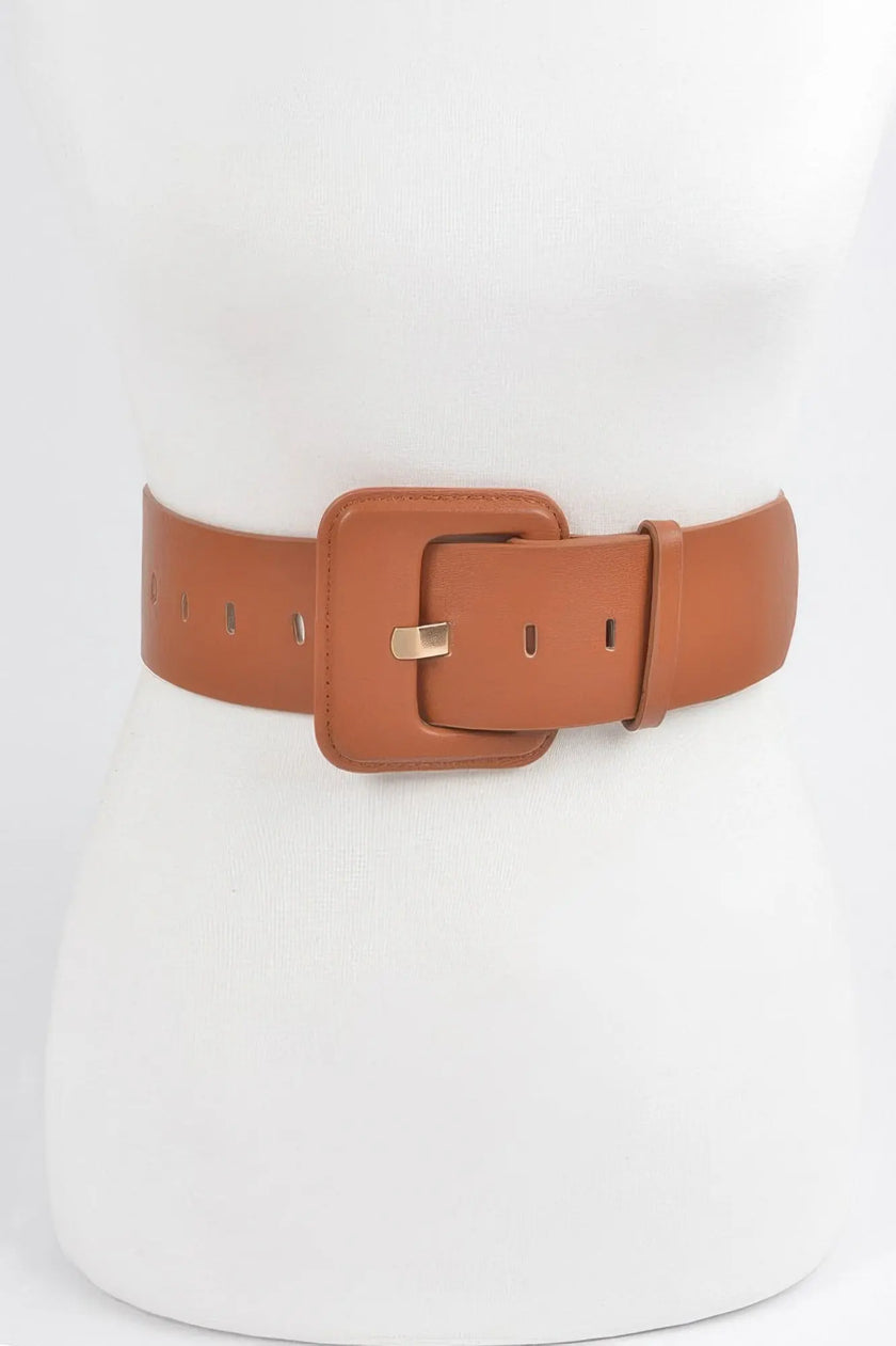 Faux Leather Wide Belt  Style Ratio