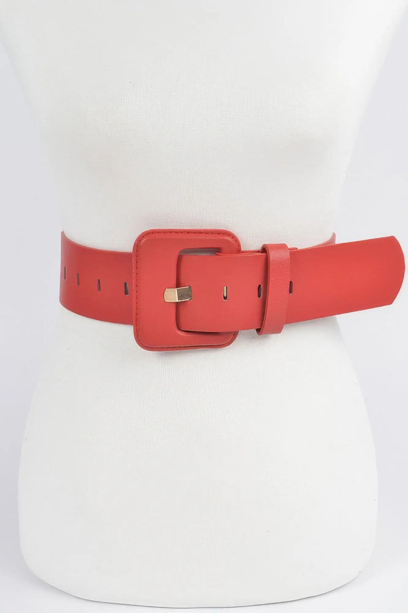 Faux Leather Wide Belt  Style Ratio