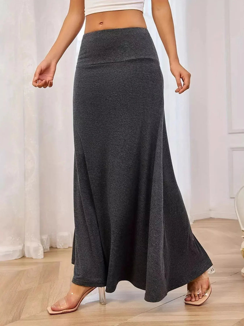 Flowy Maxi Skirt with Wide Waistband  Style Ratio