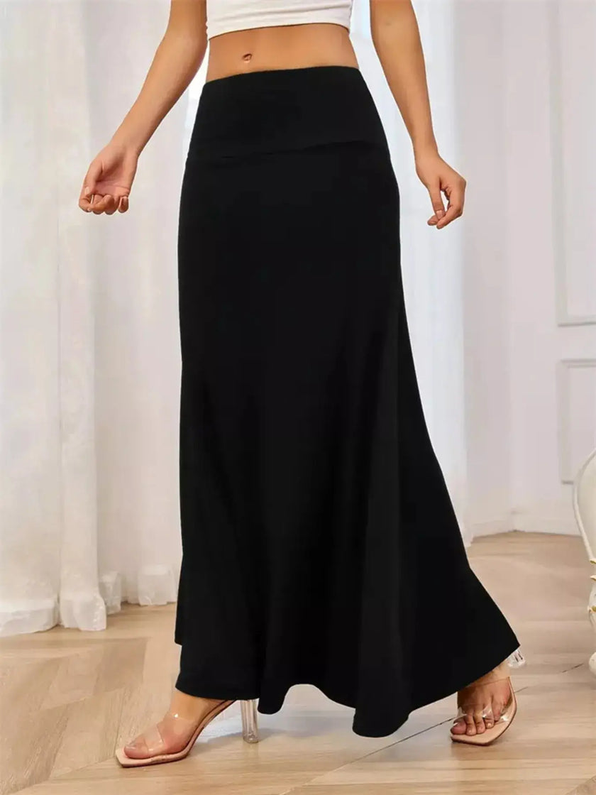 Flowy Maxi Skirt with Wide Waistband  Style Ratio