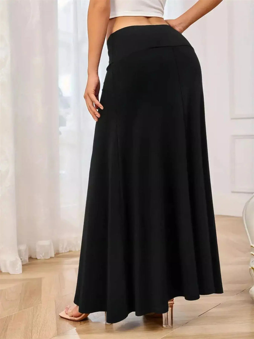 Flowy Maxi Skirt with Wide Waistband  Style Ratio