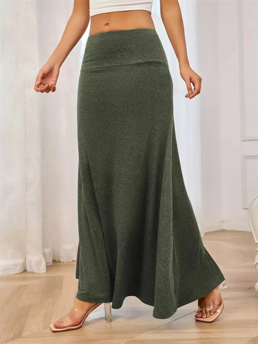 Flowy Maxi Skirt with Wide Waistband  Style Ratio