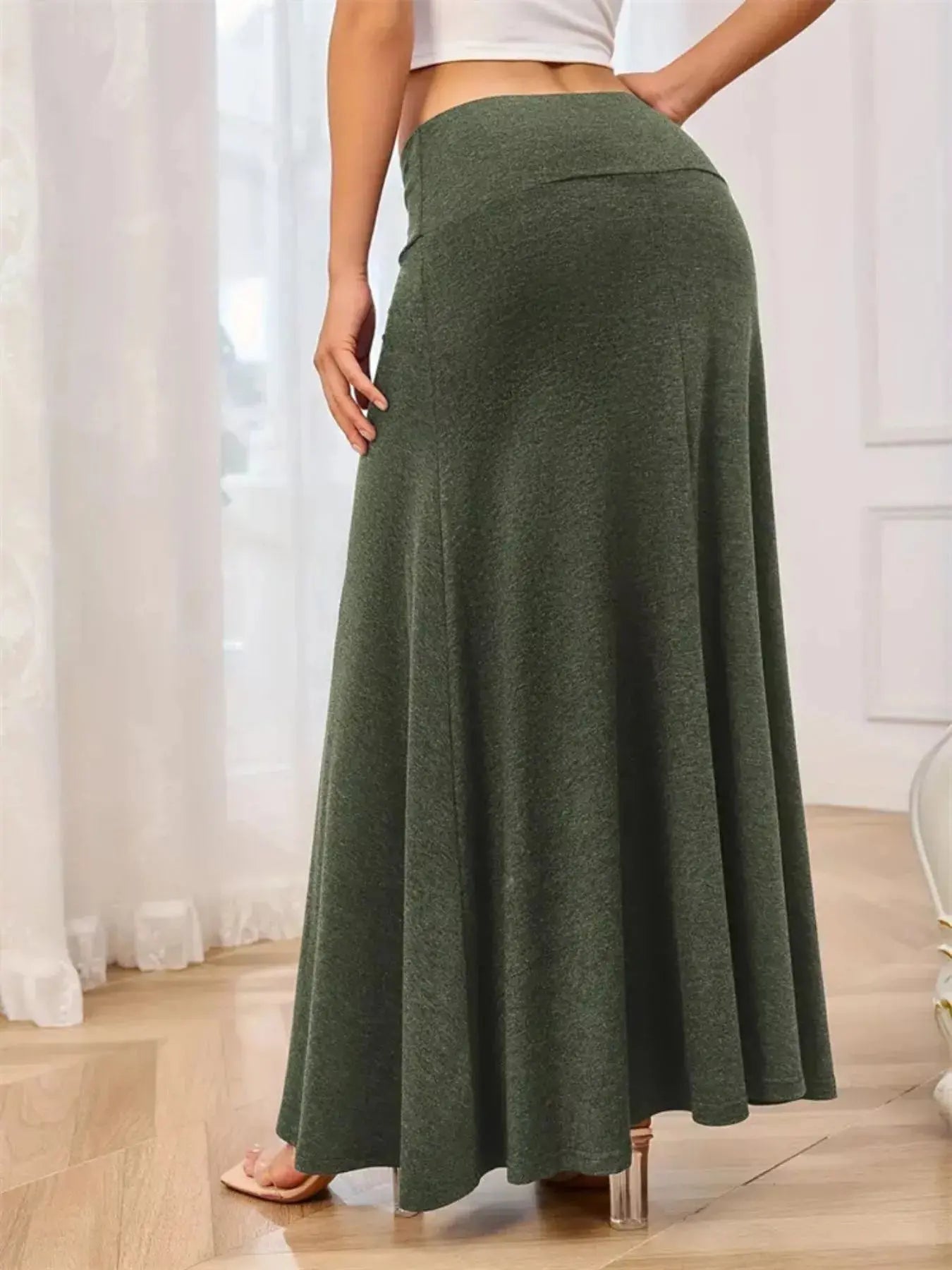 Flowy Maxi Skirt with Wide Waistband  Style Ratio