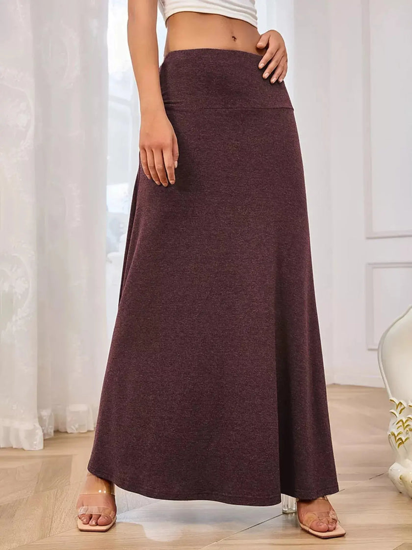 Flowy Maxi Skirt with Wide Waistband  Style Ratio