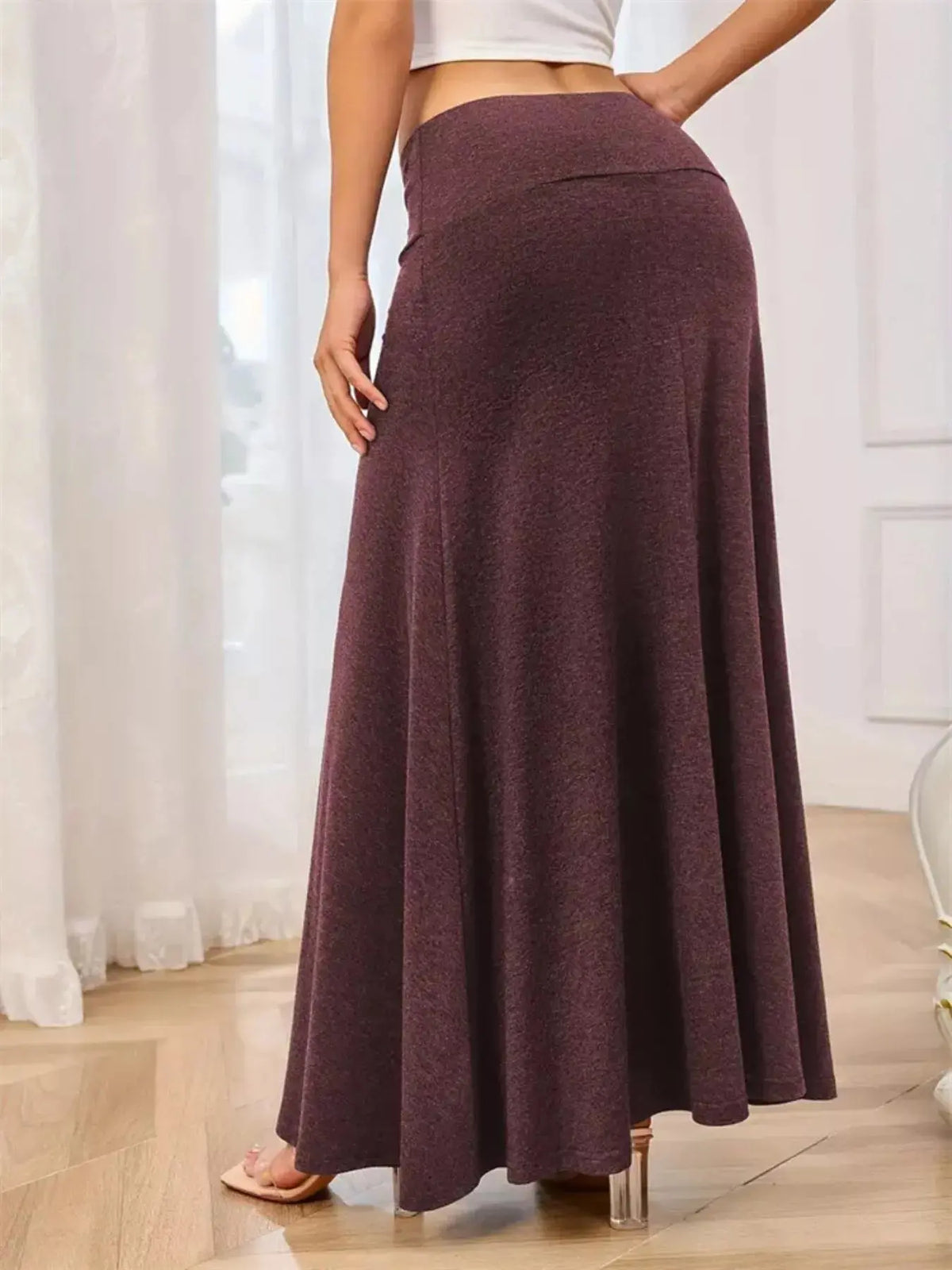Flowy Maxi Skirt with Wide Waistband  Style Ratio