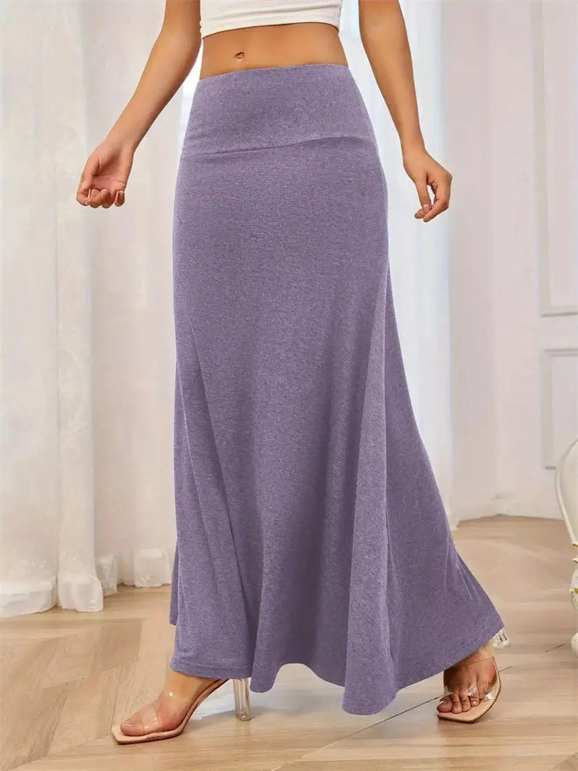 Flowy Maxi Skirt with Wide Waistband  Style Ratio
