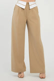 Front Button Fold-over Inside Zipper Pants  Style Ratio