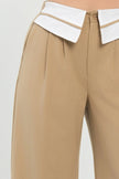 Front Button Fold-over Inside Zipper Pants  Style Ratio