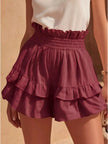 Full Size Ruffled High-Waisted Shorts Plus Size  Style Ratio