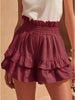 Full Size Ruffled High-Waisted Shorts Plus Size  Style Ratio