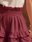 Full Size Ruffled High-Waisted Shorts Plus Size  Style Ratio