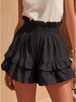Full Size Ruffled High-Waisted Shorts Plus Size  Style Ratio