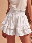 Full Size Ruffled High-Waisted Shorts Plus Size  Style Ratio
