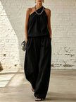 Full Size Sleeveless Top and Wide-Leg Pants Set Plus Size  Style Ratio