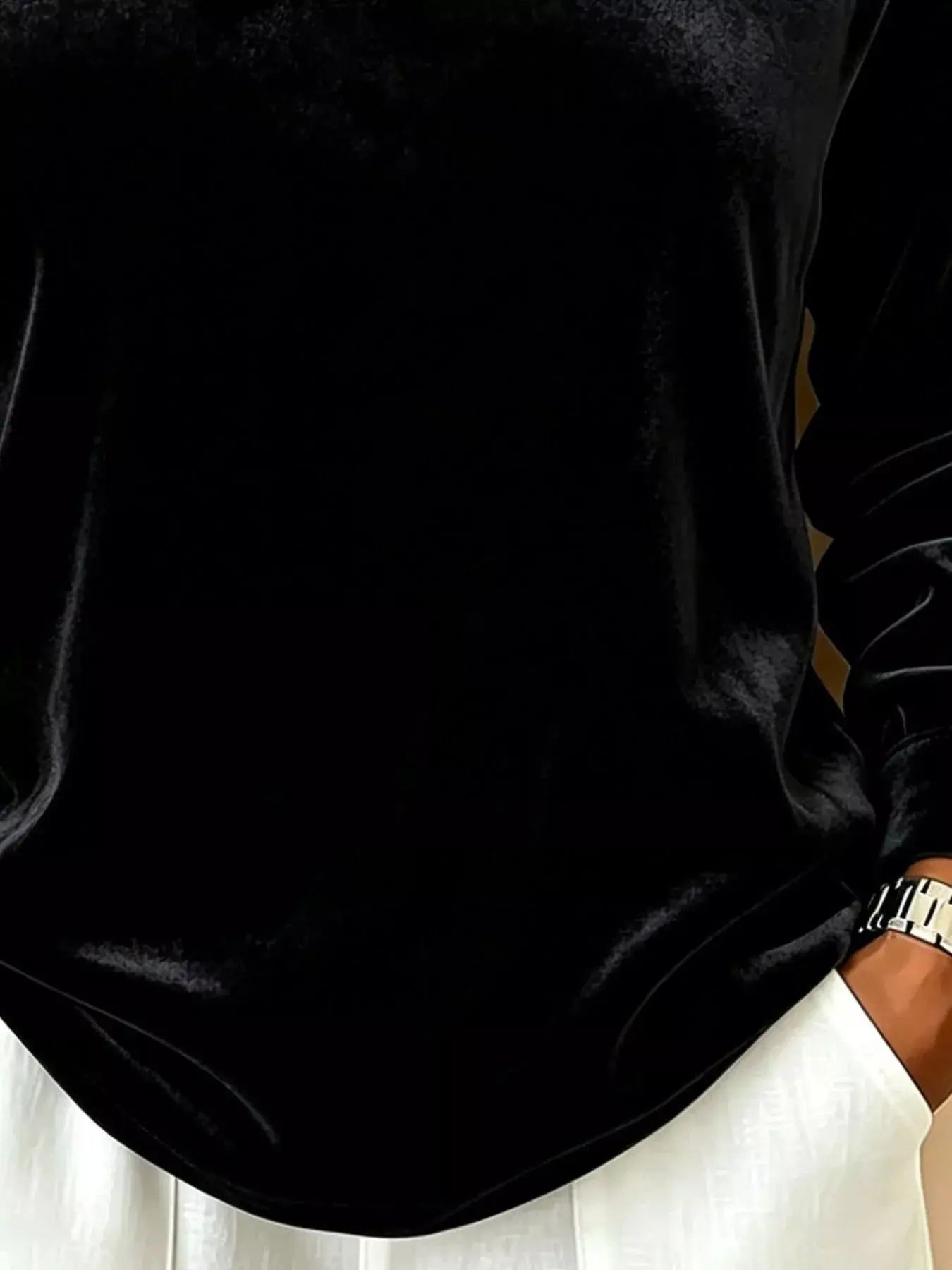Full Size Velvet One-Shoulder Top with Buckle Detail Plus Size  Style Ratio