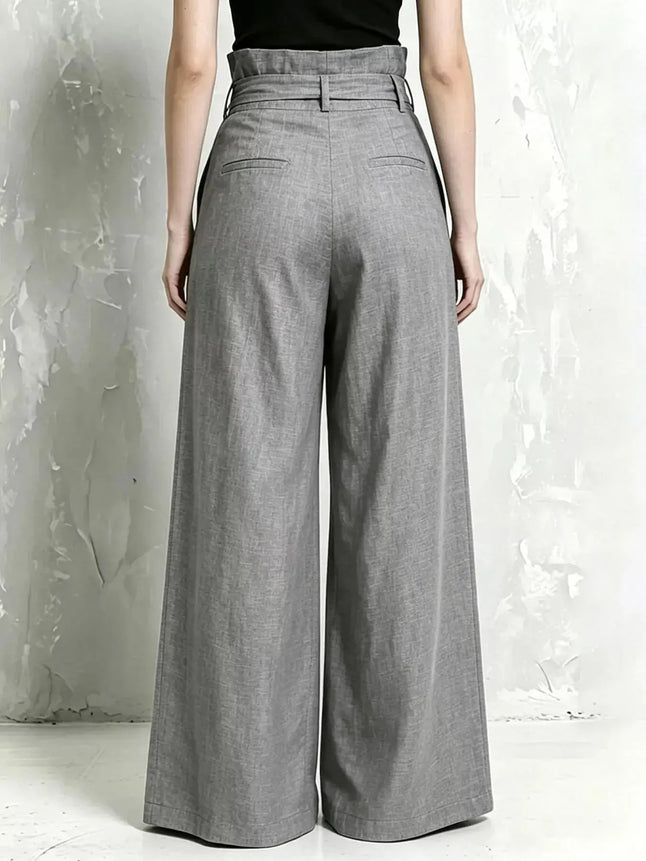 Full Size Wide-Leg Paperbag Waist Pants Plus Size  Style Ratio
