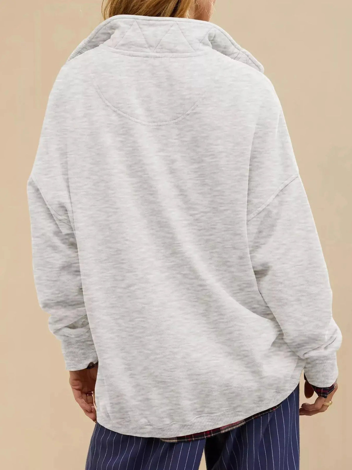 Half Snap Dropped Shoulder Sweatshirt  Style Ratio