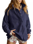Half Snap Dropped Shoulder Sweatshirt  Style Ratio
