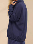 Half Snap Dropped Shoulder Sweatshirt  Style Ratio