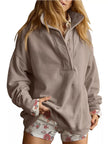 Half Snap Dropped Shoulder Sweatshirt  Style Ratio