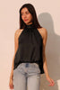 Hammered Satin Halter Bubble Top  Style Ratio