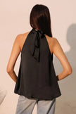 Hammered Satin Halter Bubble Top  Style Ratio
